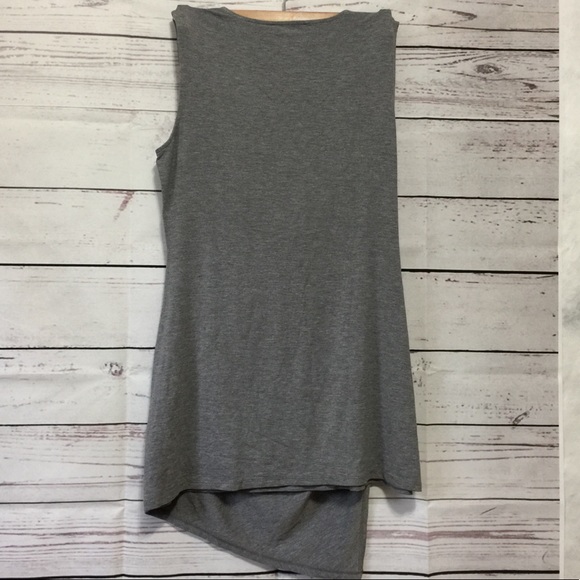 White House Black Market Grey drape tunic top M - Picture 4 of 5